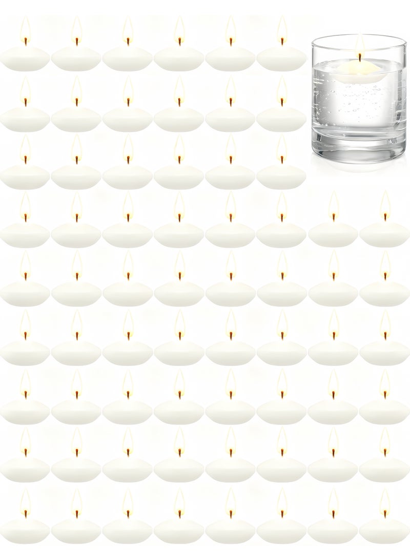 90 Pcs White Floating Candles, Smoke-Free Odorless, 1.5 Hours Burning Time, for Valentine's Day Weddings Holidays Home Decor - Image 1