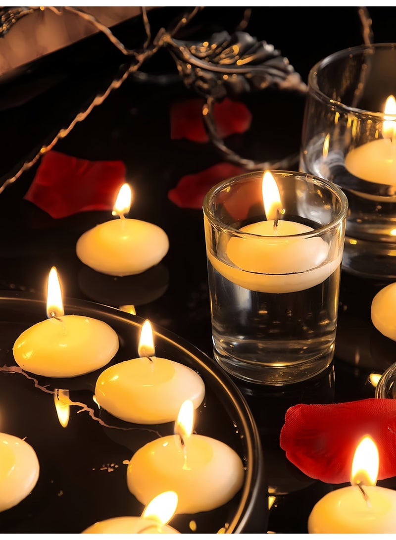 90 Pcs White Floating Candles, Smoke-Free Odorless, 1.5 Hours Burning Time, for Valentine's Day Weddings Holidays Home Decor - Image 3