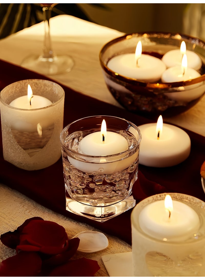 90 Pcs White Floating Candles, Smoke-Free Odorless, 1.5 Hours Burning Time, for Valentine's Day Weddings Holidays Home Decor - Image 4