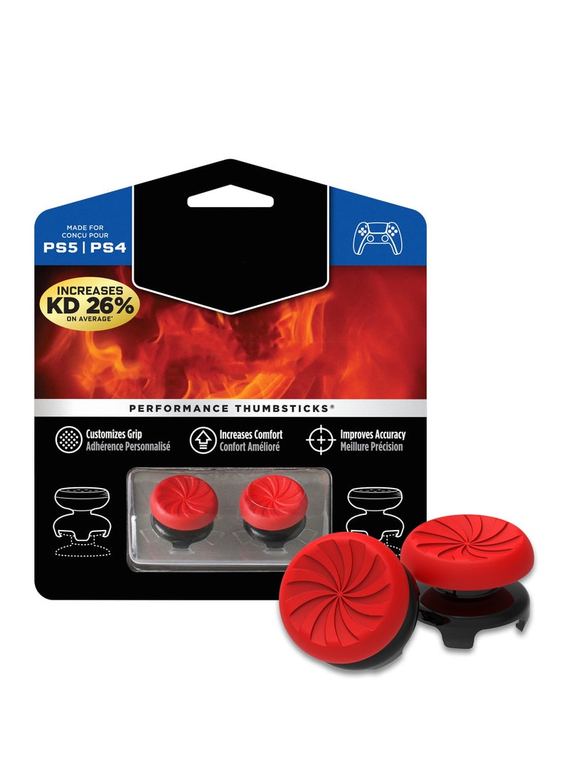 FPS for Playstation 4 (PS4) and Playstation 5 (PS5) Performance Thumbsticks 2 High-Rise Concave (Red) - Image 1