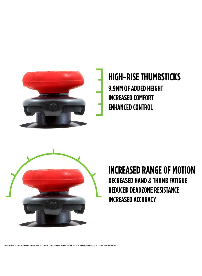 FPS for Playstation 4 (PS4) and Playstation 5 (PS5) Performance Thumbsticks 2 High-Rise Concave (Red) - Image 3
