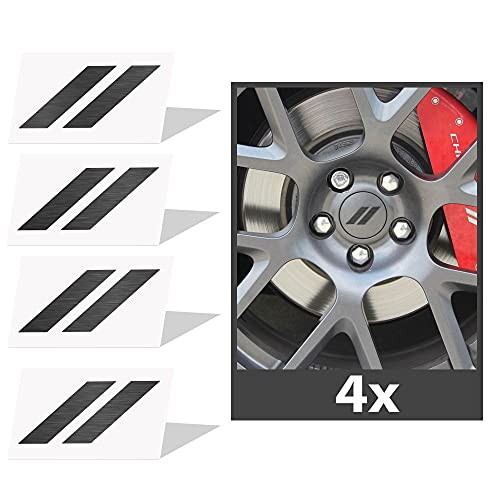 IPG for 2017-2019 Dodge Challenger Hash Rhombus Center Cap Overlay Decals Set of 4 (Dark Brushed Aluminum) - Image 5