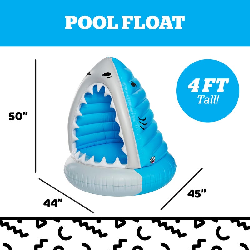 BigMouth Inc BigMouth Giant Animal Pool Float, Inflatable Floatie Tube, Blow Up Swim Ring, Outdoor Summer Pool Party Water Toy - Man-Eating Shark - Image 3
