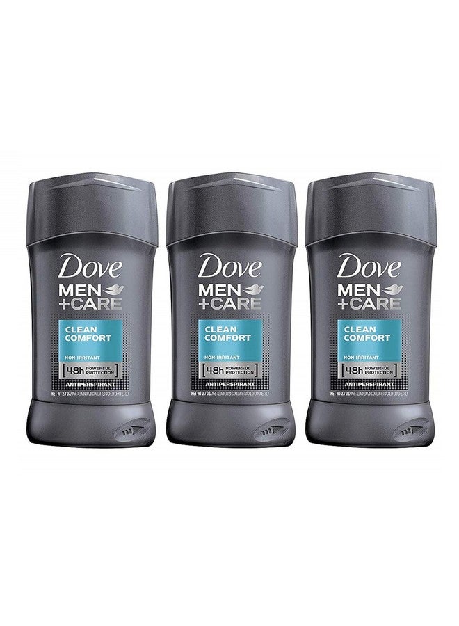 Dove Men + Care Antiperspirant - Clean Comfort - Non-Irritant - Net Wt. 2.7 Oz (76 G) Per Stick - Pack Of 3 Sticks - Image 1