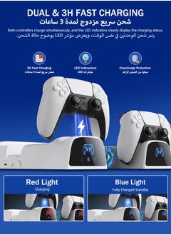 DOBE PS5 Standard/Slim/Pro Cooling Stand with Dual Controller Charging Dock with LED Light, Vertical Stand with Game Disc Storage, and Accessories for PlayStation 5 Console  - Image 3