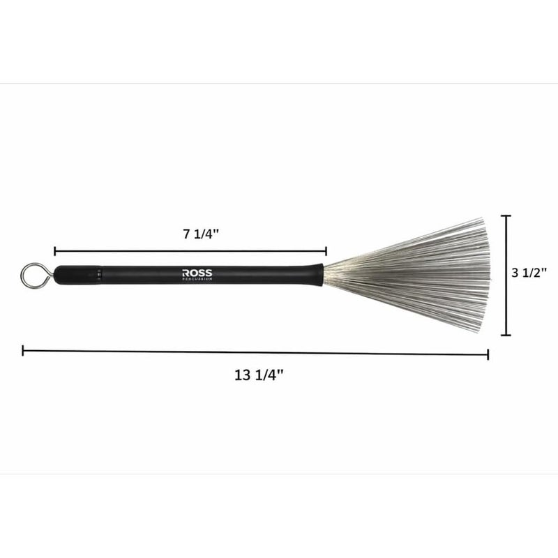ROSS Drumheads ROSS Percussion Retractable Wire Drum Brushes Adjustable Spread Jazz Acoustic Pair - Image 2
