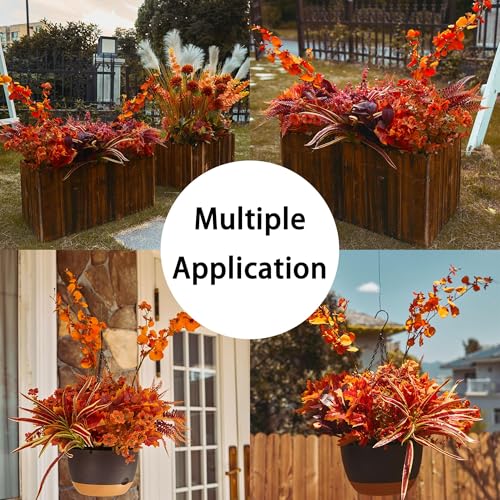 Partyjoy PARTY JOY 15 Bunches Artificial Fall Flowers Faux Fake Orchid Autumn Plants Flowers for Outdoors Thanksgiving Autumn Decor Decorations for Home - Image 3