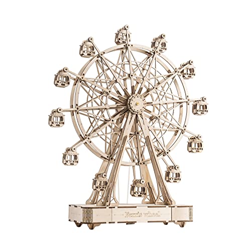 Rowood 3D Puzzles for Adults, Model Kits for Adults, Wooden Music Box,DIY Craft Kits Gifts on Birthday Christmas - Ferris Wheel (232 PCS) - Image 1