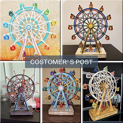 Rowood 3D Puzzles for Adults, Model Kits for Adults, Wooden Music Box,DIY Craft Kits Gifts on Birthday Christmas - Ferris Wheel (232 PCS) - Image 4