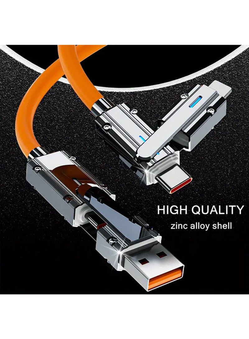 X-level 1Pcs USB C to C Cable 5ft-Fast Charger-Chubby Silicone 4 in 1 USB C Charging Cable USB A/Type C to Multi-Charger Cable & Data Sync,480Mbps for Phone16 15 14 13 12 Pad Mac,Samsung S25 S24 S23 S22 S21  - Image 2