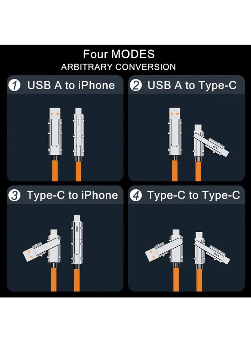 X-level 1Pcs USB C to C Cable 5ft-Fast Charger-Chubby Silicone 4 in 1 USB C Charging Cable USB A/Type C to Multi-Charger Cable & Data Sync,480Mbps for Phone16 15 14 13 12 Pad Mac,Samsung S25 S24 S23 S22 S21  - Image 3