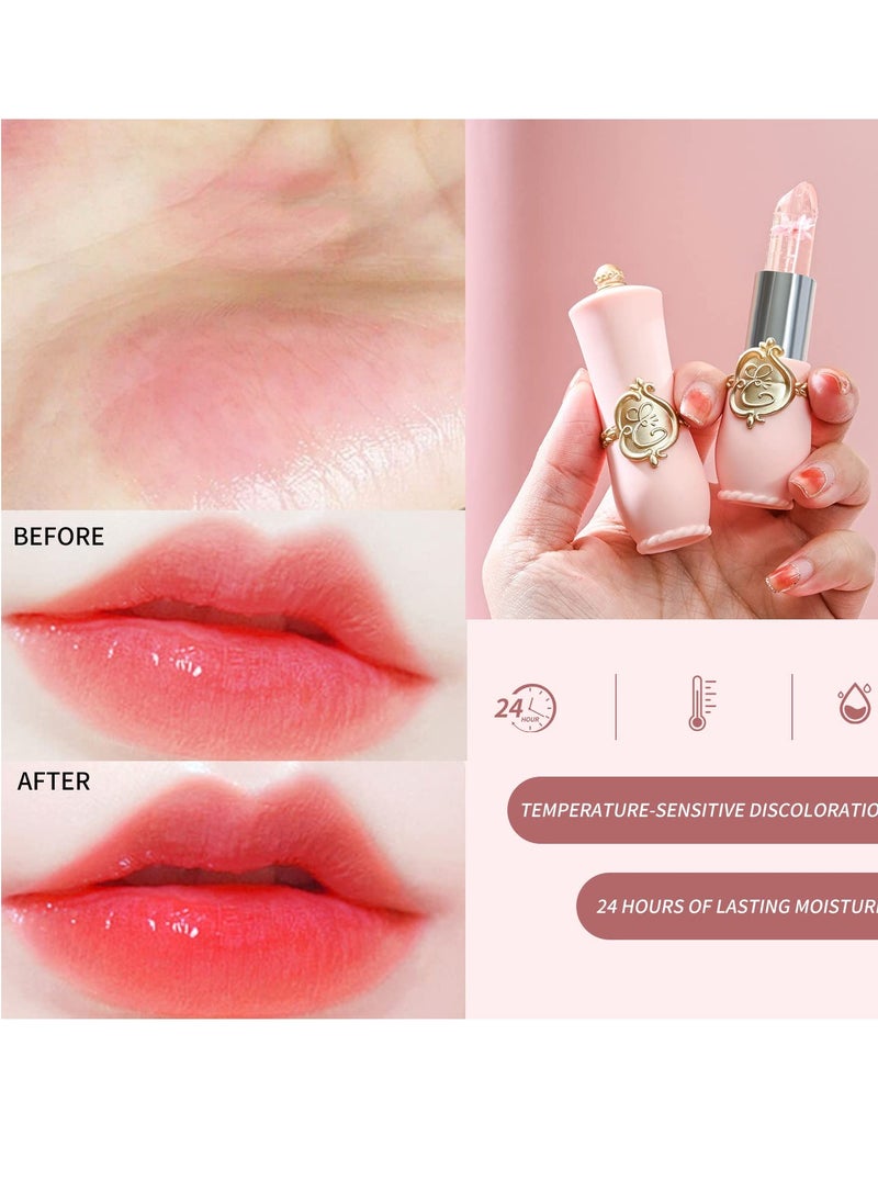Bestland 6 Pcs/Set Flower Jelly Lipstick Set Temperature Change Moisturizer Long Lasting Nutritious Balm Magic Color Change Lip Gloss  - Image 2