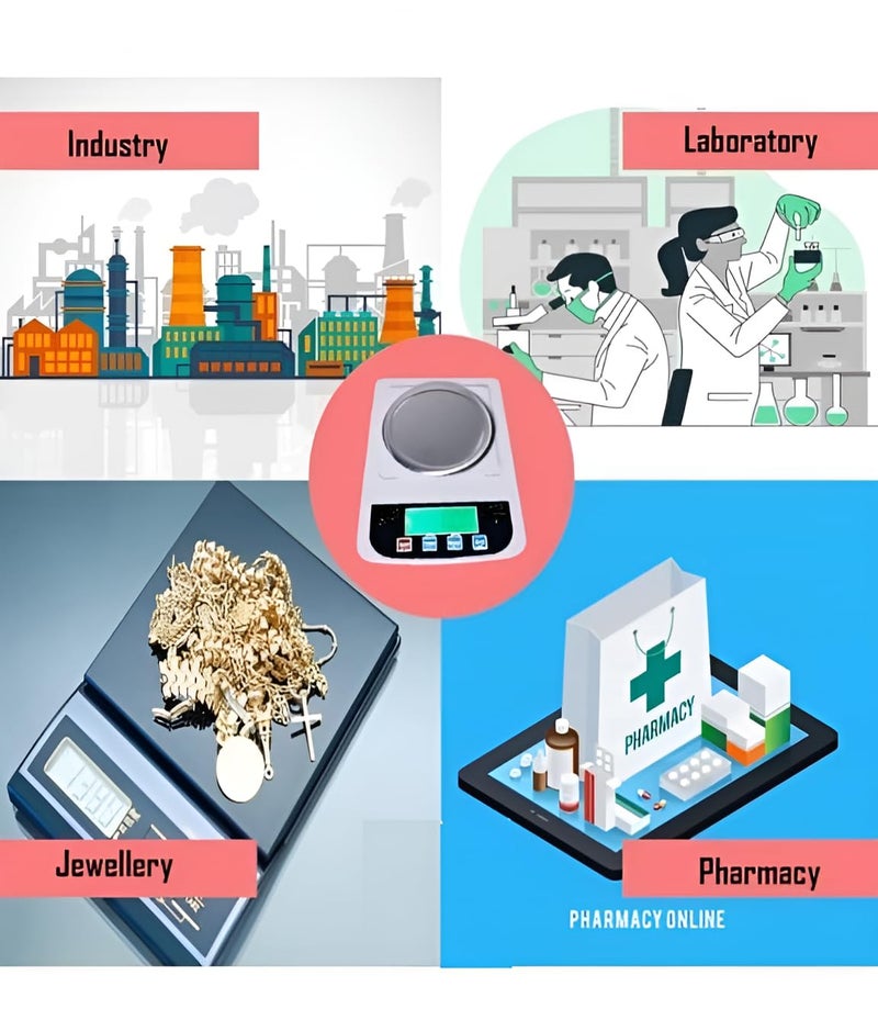 GRAMTECHNOLOGY Digital Weighing Scale Capacity 600g x 0.01g Precision | Jewellery Scale | Weight Machine for Gold | Ideal for Goldsmith and Chemical Use 62 (Jewellery Scale) - Image 5