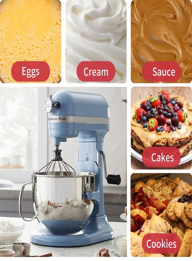 GLINK Wire Whip Attachment for KitchenAid 5-6 Quart Bowl-Lift Stand Mixers, K5AWW Wire Whisk Replacement, Egg Heavy Cream Cakes Mayonnaise Whisk, Silver - Image 2