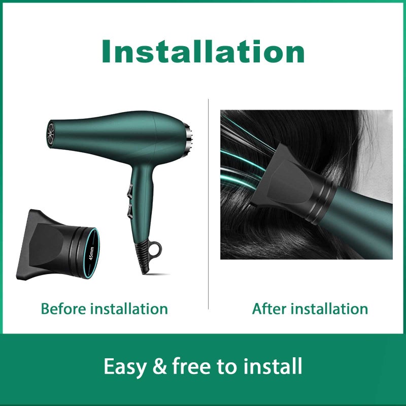 YAFIYGI 2PCS YAFIYGI Hair Dryer Attachment Universal Plastic Blower Nozzle Replace The Styling Professional Salon Hairdressing Tool of Blow Flat Hair Salon Only for Outer Diameter 4.2cm to 4.6cm - Image 4