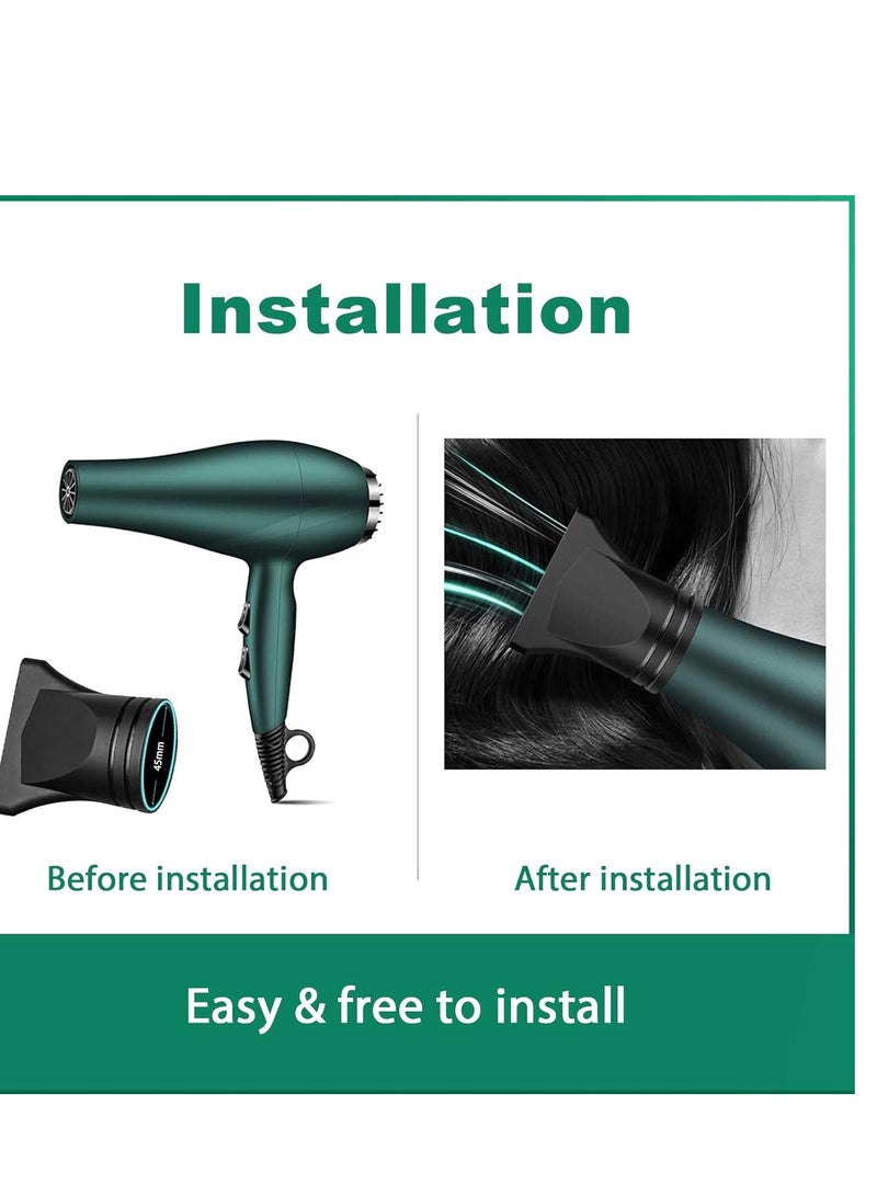 YAFIYGI 2PCS YAFIYGI Hair Dryer Attachment Universal Plastic Blower Nozzle Replace The Styling Professional Salon Hairdressing Tool of Blow Flat Hair Salon Only for Outer Diameter 4.2cm to 4.6cm - Image 4