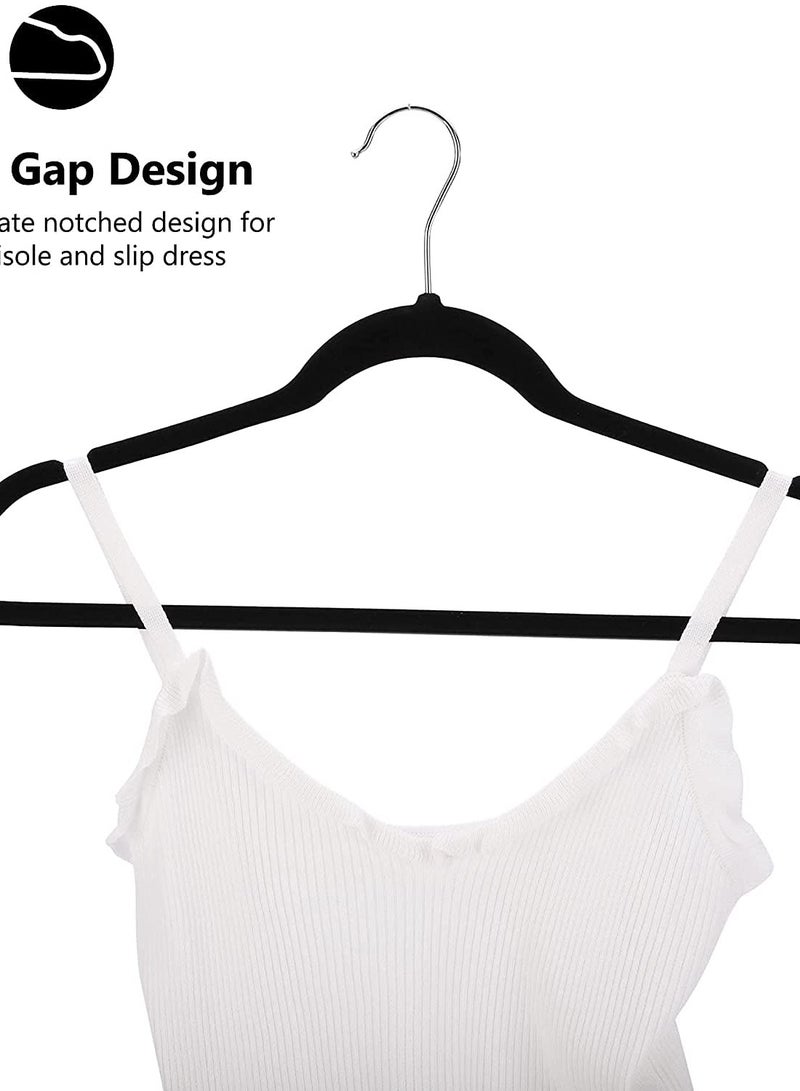 AXENTURE 50-Piece Nonslip 360-Degree-Swivel Hook Velvet Hangers Black 43.2X23.3X0.5cm - Image 4