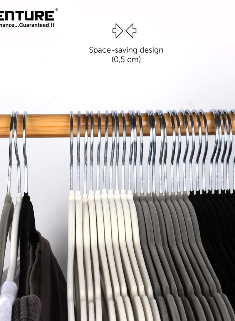 AXENTURE 50-Piece Nonslip 360-Degree-Swivel Hook Velvet Hangers Black 43.2X23.3X0.5cm - Image 5