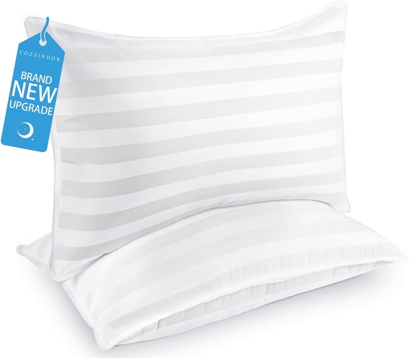 COZSINOOR King Size Bed Pillows Set of 2 - Down Alternative Cooling Microfiber Fill - Hotel Specially Designed for Side, Back & Stomach Sleepers, Providing Breathable and Skin-Friendly Comfort - Image 1