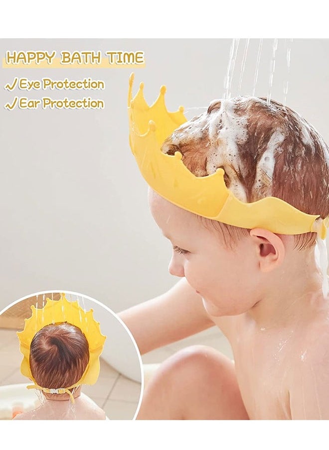 GoldenLike Baby Shower Cap,Adjustable Kids Ear Protective Shower Cap,Protect Eye Ear Waterproof Shampoo Cap Bathing Hat for Baby Toddler Kids (Yellow)  - Image 2