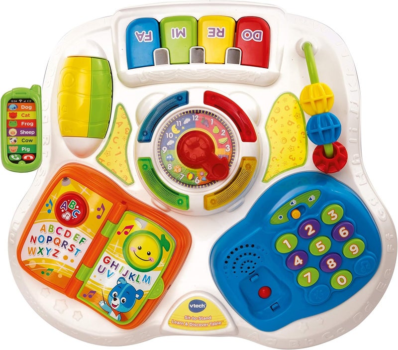 في تك طاولة الأنشطة التعليمية للأطفال من VTech، مركز لعب للأطفال، لعبة موسيقية تعليمية للأطفال مع فرز الأشكال، لعبة صوتية بأنماط موسيقية للأطفال الرضع والأطفال الصغار من عمر 6 أشهر فما فوق، للأولاد والبنات، باللون الوردي - Image 2