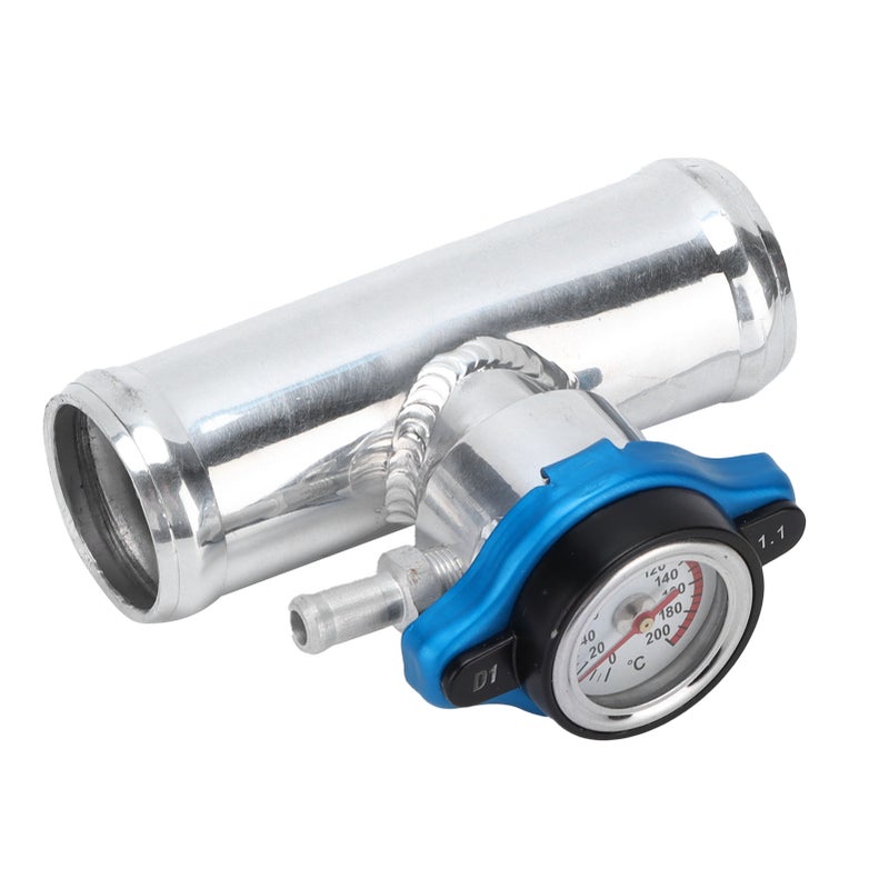 38mm/1.5in Inline Radiator Hose Filler Aluminum With Temperature Gauge for Engine - Image 4