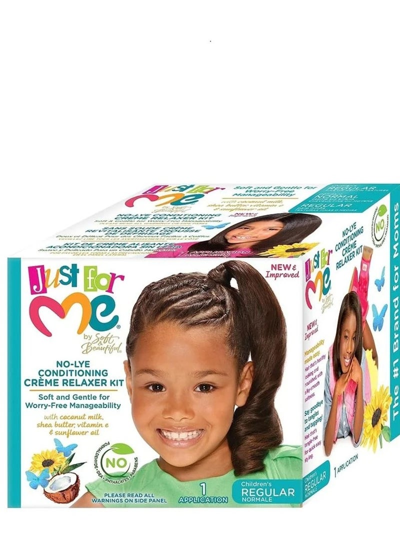 Just for Me No -Lye Conditioning Cream Relaxer Kit Soft ang Gentle For Worry -Free Manageability - Image 3