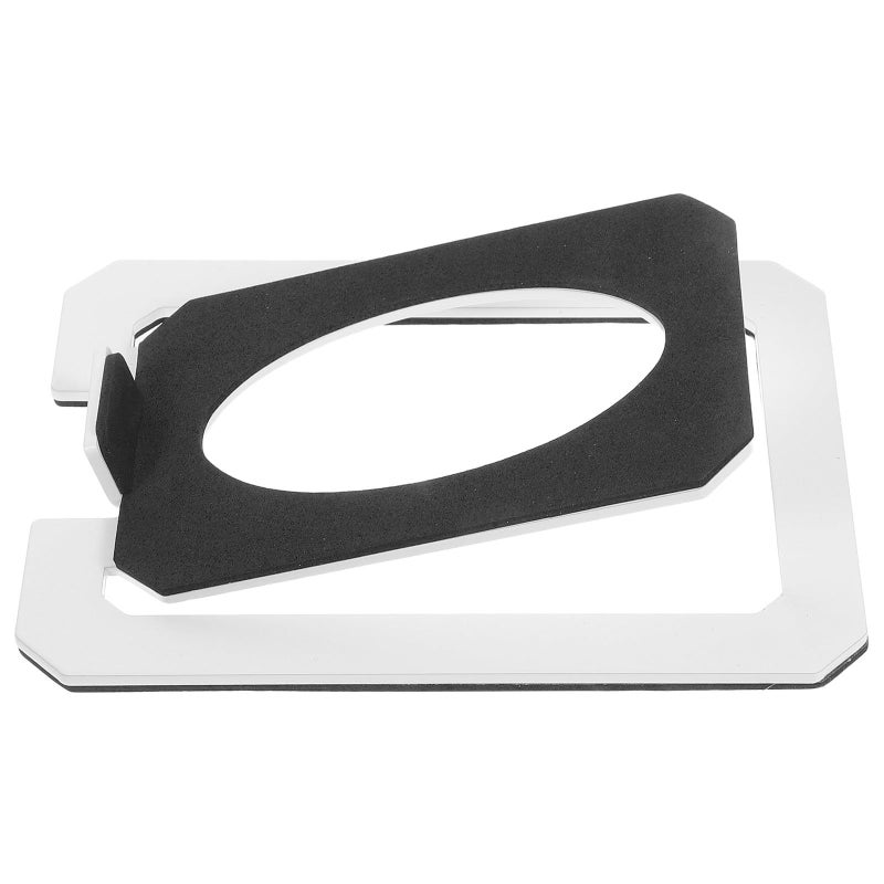 White Metal Tilted Speaker Stand Bracket for Desktop Monitor and Bookshelf - Image 2
