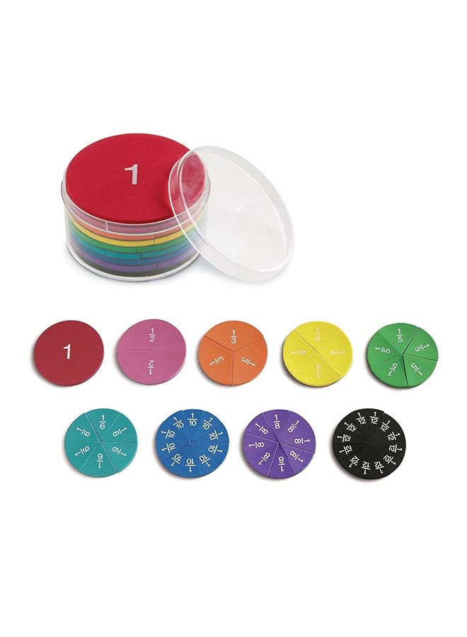 Learning Resources Magnetic Foam Rainbow Circles (24-Piece Set, Fraction Play, Ages 6+) - Image 1