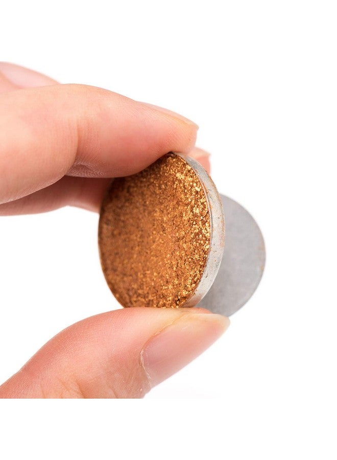 ألون 56 قطعة ملصقات معدنية للوحة ظلال العيون الفارغة المغناطيسية + ملعقة توزيع المكياج (28 قطعة دائرية + 28 قطعة مربعة) - Image 5