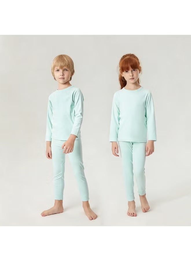 general 1 set of children's thermal underwear, thickened pajamas, winter cotton sweater - Image 1