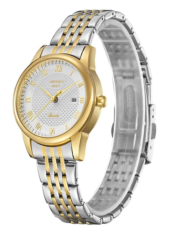 KENNETH SCOTT Kenneth Scott K23530-TBTW Women's Analog Display Watch & Stainless Steel Strap Gold