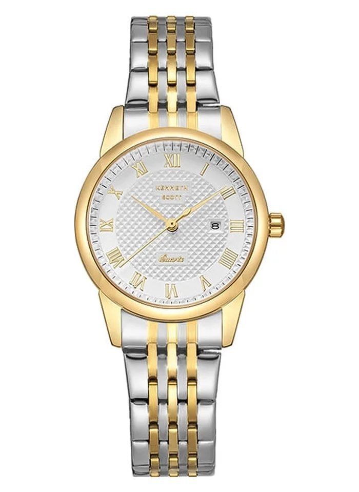 KENNETH SCOTT Kenneth Scott K23530-TBTW Women's Analog Display Watch & Stainless Steel Strap Gold