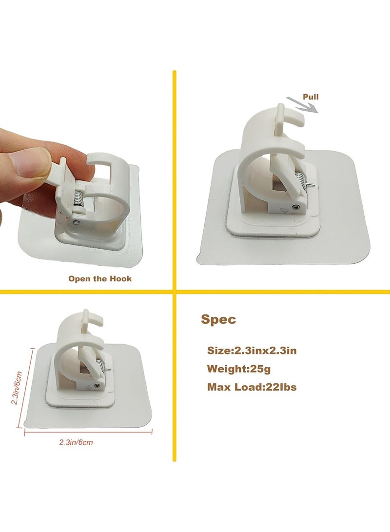 8 PCS Curtain Rod Bracket Holder,Curtain Rods No Drilling Adhesive Curtain Rod Holder Curtain Rod Bracket Curtain Hangers No Drilling Hooks Mounting Screws,Anchors and Sticky Strips Wall Hooks - Image 3