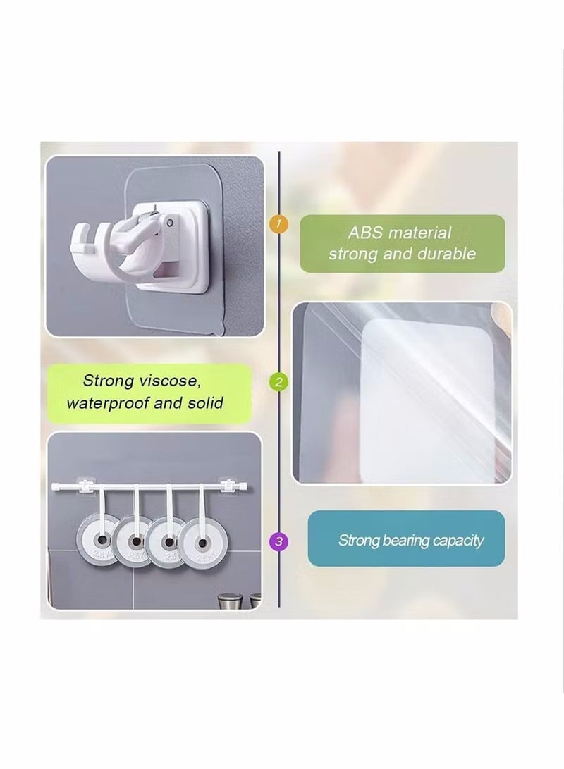 8 PCS Curtain Rod Bracket Holder,Curtain Rods No Drilling Adhesive Curtain Rod Holder Curtain Rod Bracket Curtain Hangers No Drilling Hooks Mounting Screws,Anchors and Sticky Strips Wall Hooks - Image 4