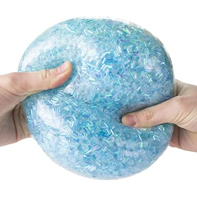 Play Visions Giant Stress Ball with Bingsu Beads - Blue, White, & Pink - Image 3