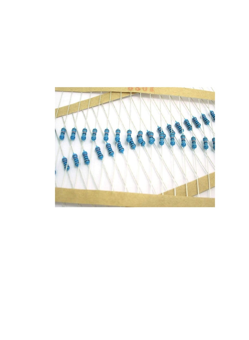 1/4W Metal Film Resistor, 5 Colour Ring Band 1% Ω Ohms Tolerance, For Electrical DIY Pack of 50 (1/4W 4.7KΩ (4700ohms))  - Image 1