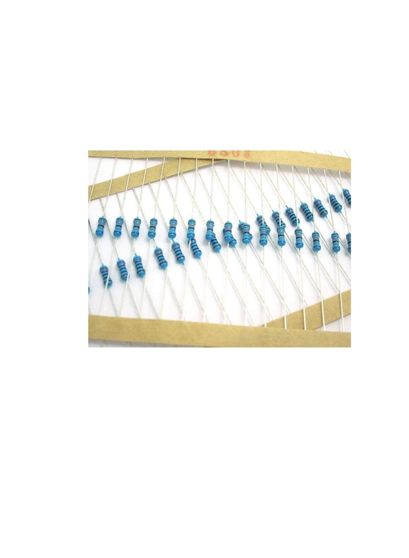 1/4W Metal Film Resistor, 5 Colour Ring Band 1% Ω Ohms Tolerance, For Electrical DIY Pack of 50 (1/4W 4.7KΩ (4700ohms))  - Image 2