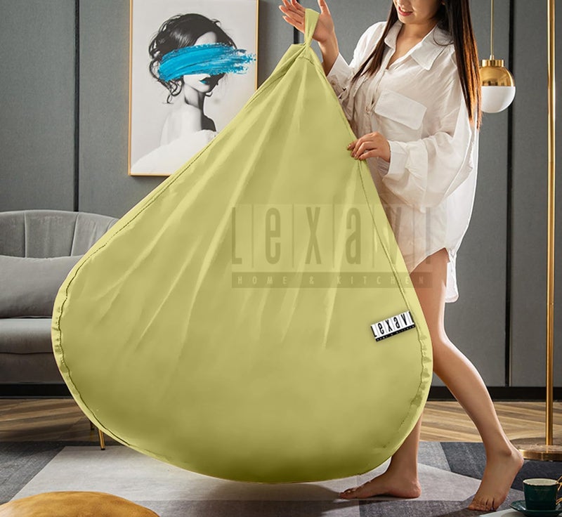 LEXAVI Brand® - 6XL Large Premium Imported Soft Faux Leather Bean Bag, Extra Comfortable and Big Size to Other Bean Bags Without Beans (Cover Only) I Color- (XXXXXXL-Lime-Green) - Image 1