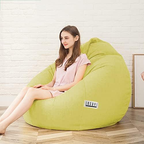 LEXAVI Brand® - 6XL Large Premium Imported Soft Faux Leather Bean Bag, Extra Comfortable and Big Size to Other Bean Bags Without Beans (Cover Only) I Color- (XXXXXXL-Lime-Green) - Image 2