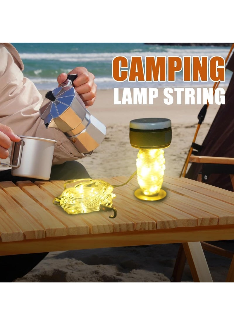 Zikra Camping Light String, Tent String Lights, 2 in 1 LED Rechargeable Flashlight and Warm Light Camping Light, Romantic Water Resistant RV String Lights, Outdoor Portable Tent Atmosphere Decoration Light - Image 2