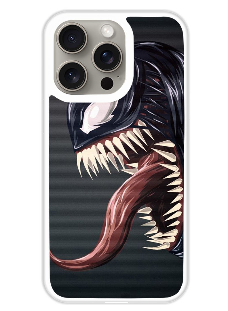 Theodor Protective Case Cover For APPLE IPHONE 15 Pro Max Venom (2) (White Bumper) - Image 1