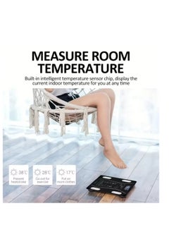 Bluetooth Smart BMI Electronic Scale for Body Weight 180kg Max. Weighing Capacity 50g Accuracy with Temperature Function | Black | Packaging, Color style may vary - pzsku/Z6718E30CDA0620F5C4ADZ/45/_/1725713706/5ac26952-3a7e-46d8-87c0-a23afeea5378