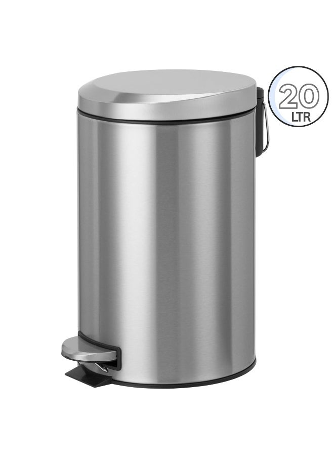 AKC Moon Cover Pedal Bin – Stainless Steel Step Trash Can, 5L / 12L / 20L – Soft-Close Lid, Sleek Oval Design, Fingerprint-Resistant, for Bathroom, Kitchen, Office, or Bedroom (20 Liters) - Image 2