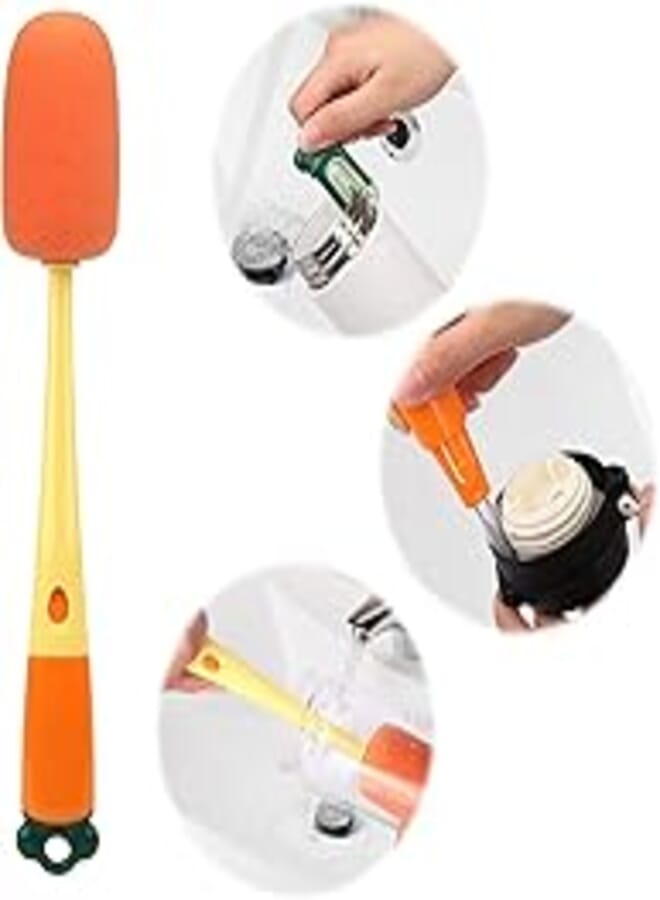 Mity rain 3 in 1 Cleaning Brush-Including Sponge Bottle Brush/Silicone Cup Lid Brush/Gap Cleaning Brush, Bottle Cleaning Brush Set for Water Bottles, Tumblers, Cups, Home Cleaning Gadgets