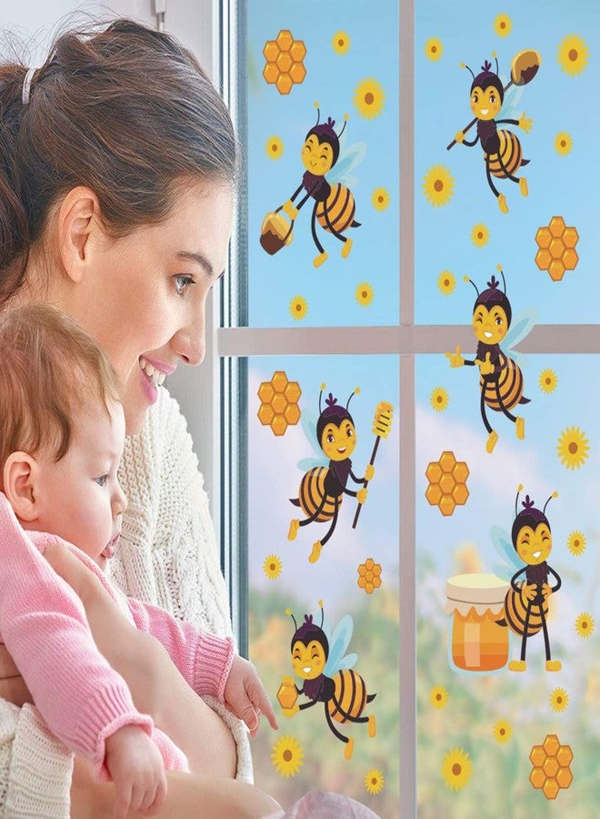 Bamsod Bee Wall Stickers Flower Beehive Branch Wall Decals Art Decor for Kids Bedroom Nursery Playroom - Image 5