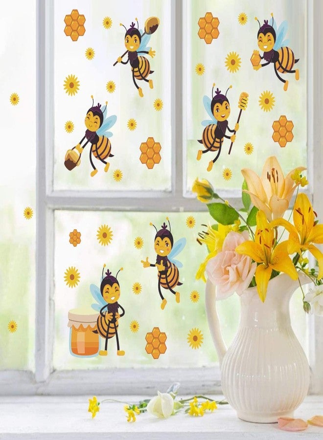 Bamsod Bee Wall Stickers Flower Beehive Branch Wall Decals Art Decor for Kids Bedroom Nursery Playroom - Image 1