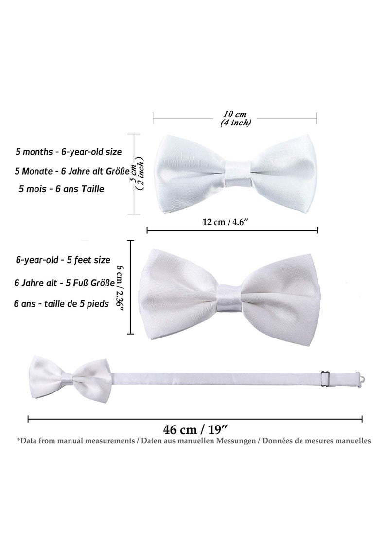 S SYMEFER - S SYMEFER Y Shaped Suspender With Bow Ties Set for Child Kids, One Size Fully Adjustable Suspenders Braces Bowtie Set Gift Idea For Kids Boys And Girls-White - Image 1