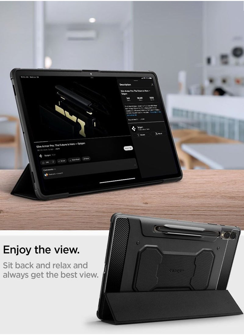 Spigen Rugged Armor Pro Samsung Galaxy Tab S10 PLUS (2024) /S9 Plus Case Cover (2023) 12.4 inch with S Pen Holder - Black  - Image 3