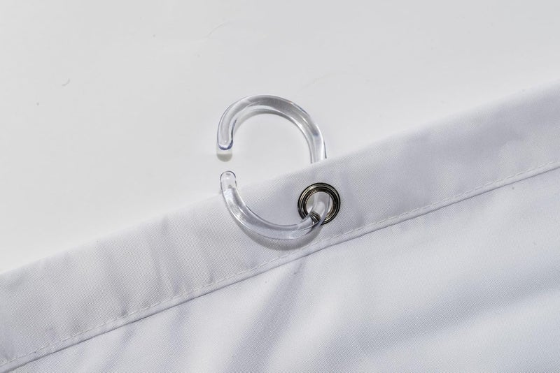 Croydex Professional Plain White Water-Resistant Textile Shower Curtain With Hygiene 'N' Clean 1800 x 1800mm - Image 5